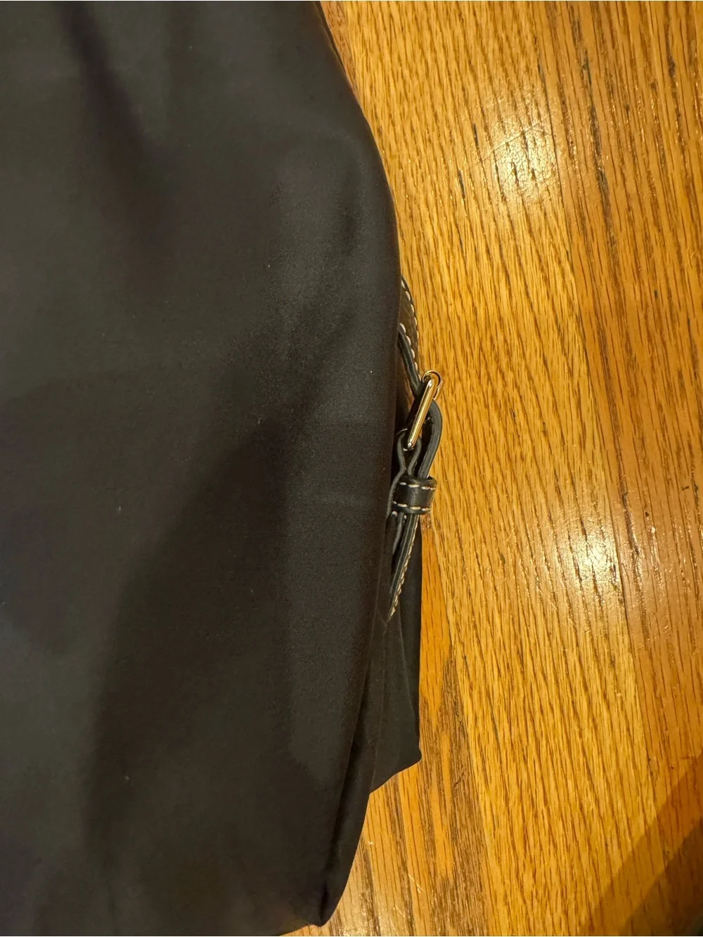Dooney & Bourke Black Nylon Shoulder Hobo with Leather Trim
